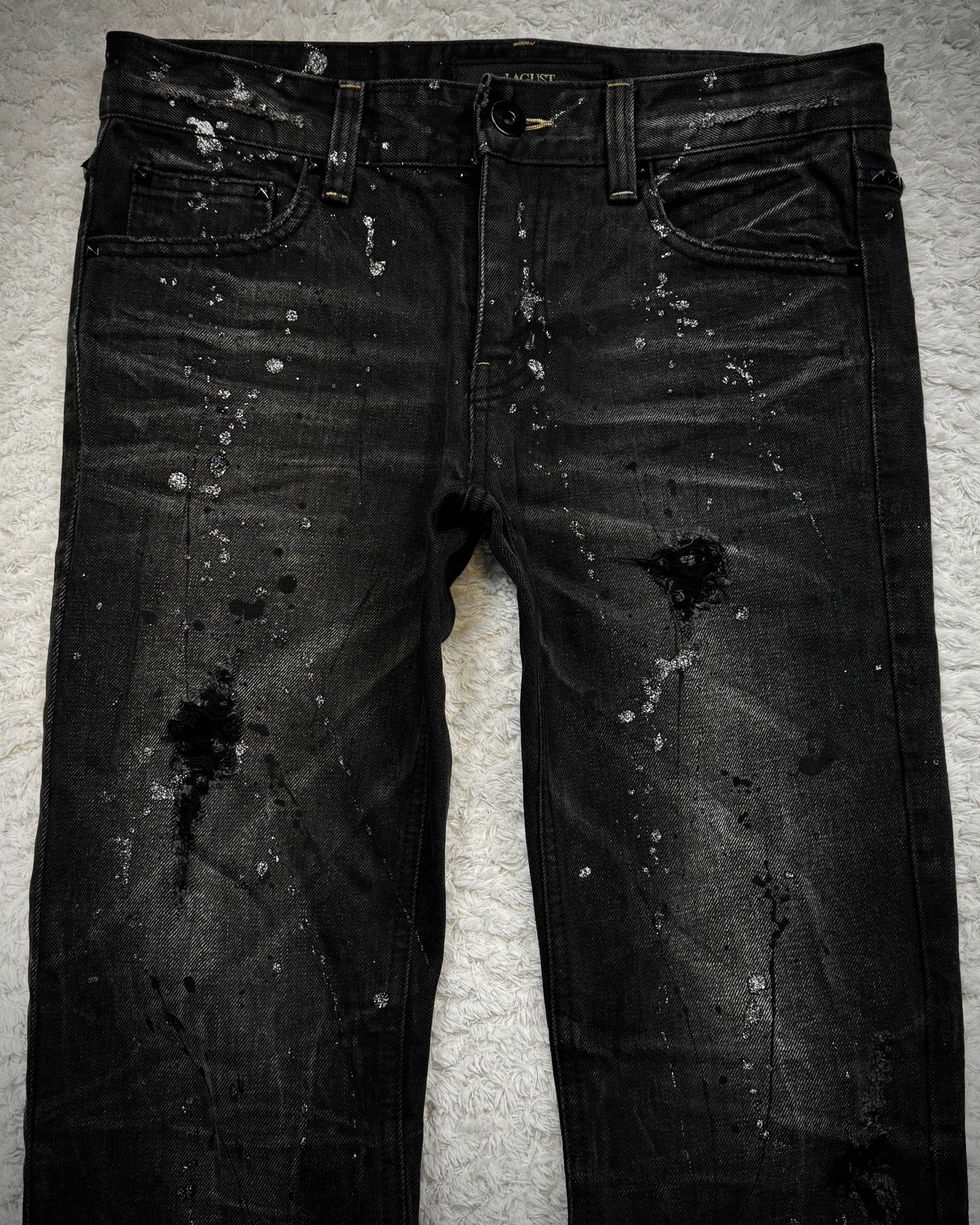 Laugst Studded Silver Splatter Bootcut Jeans