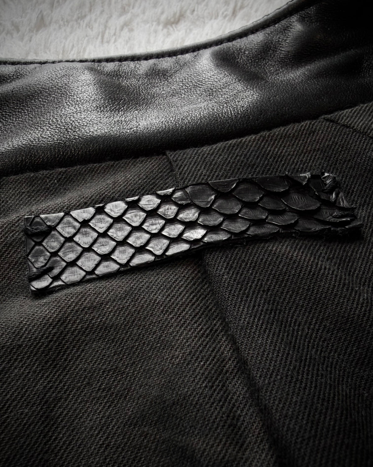 IfSixWasNine Python Elbow Horse Leather Jacket
