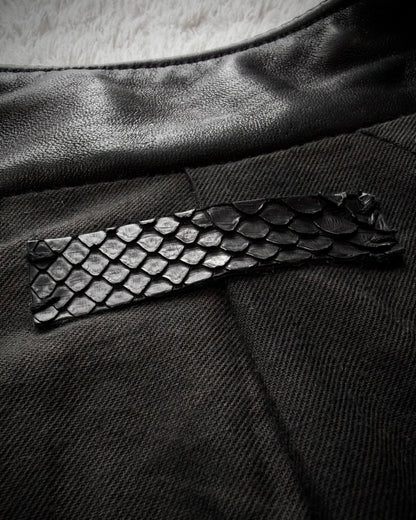 IfSixWasNine Python Elbow Horse Leather Jacket