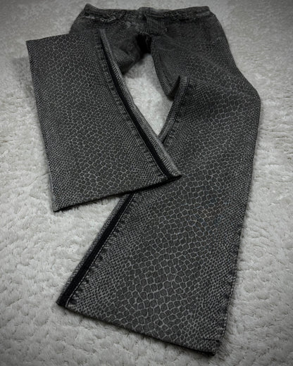 5351 Pour Les Hommes Python Coated Flared Jeans