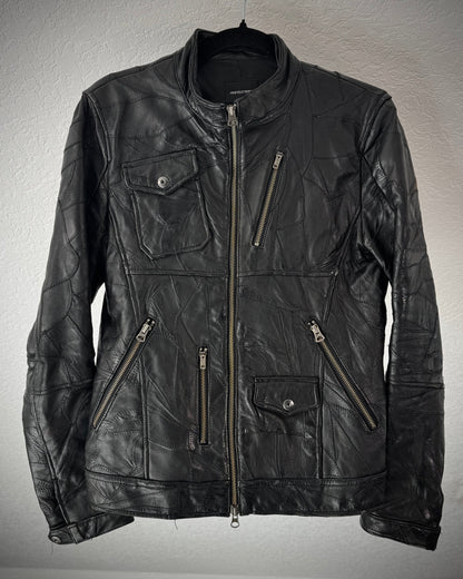 Rattle Trap Scar Stitched Leather Patchwork Jacket