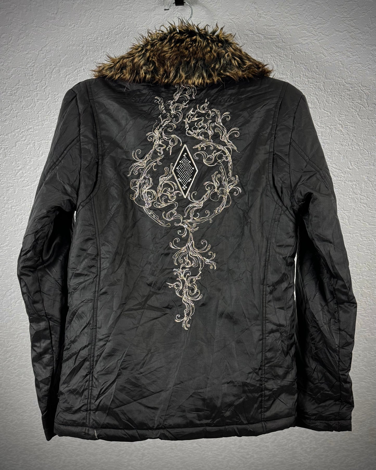 Midas Fur Layered Embroidered Jacket