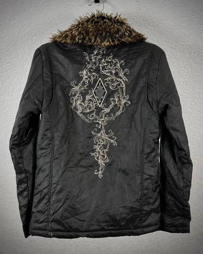 Midas Fur Layered Embroidered Jacket