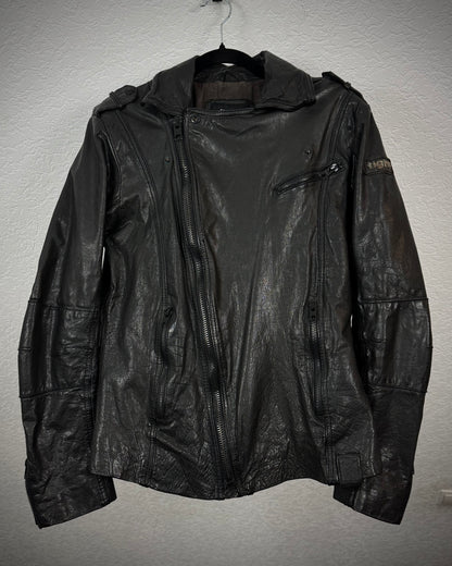 Tigha Studded Leather Double Rider Jacket