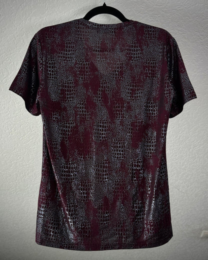 Tornado Mart Bordeaux Silver Snakeskin Pattern T-Shirt