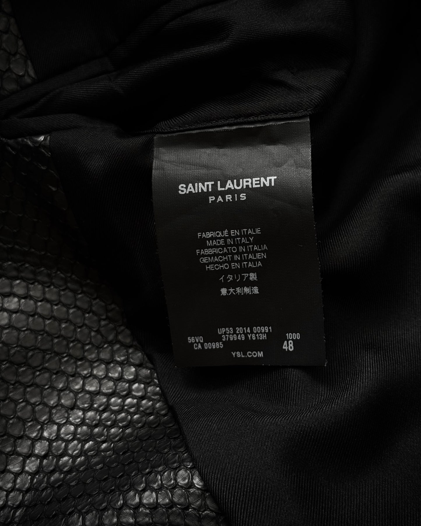 Saint Laurent Paris SS15 Python Lapel Blazer