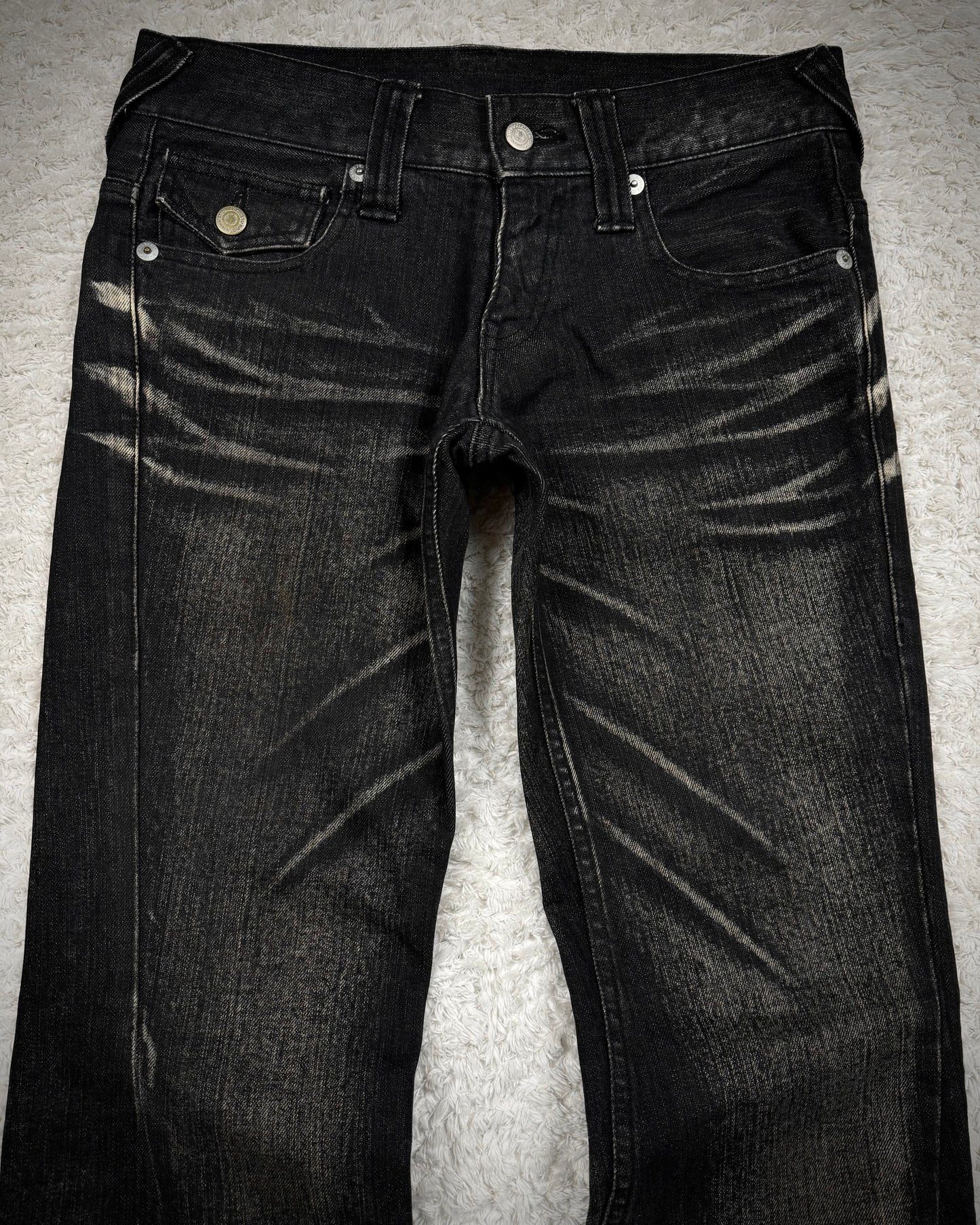 Tornado Mart Clawmark Washed Spiral Flared Jeans