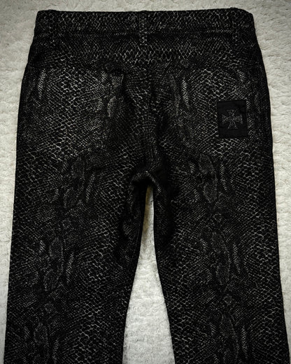 Yasuyuki Ishii Silver Python Jacquard Flared Pants