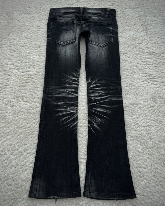 Tornado Mart Whisker Washed Slim Bootcut Denim