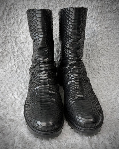 Bruno Premi Carved Python Textured Boots