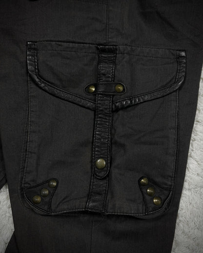 Semantic Design Studded Leather Detailed Flared Cargo Pants