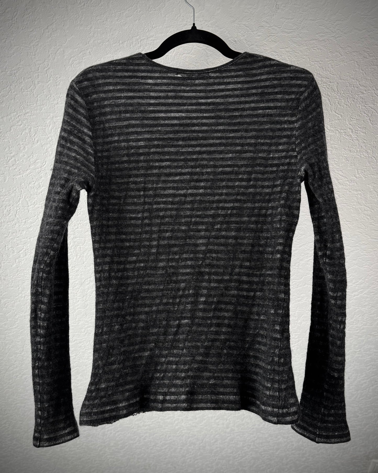 CAV-000 Double Layered Distressed Striped Longsleeve