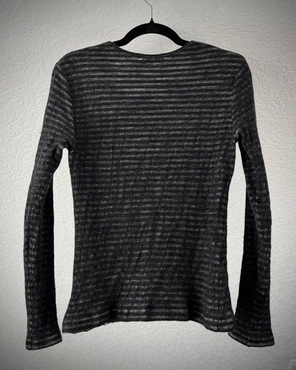 CAV-000 Double Layered Distressed Striped Longsleeve