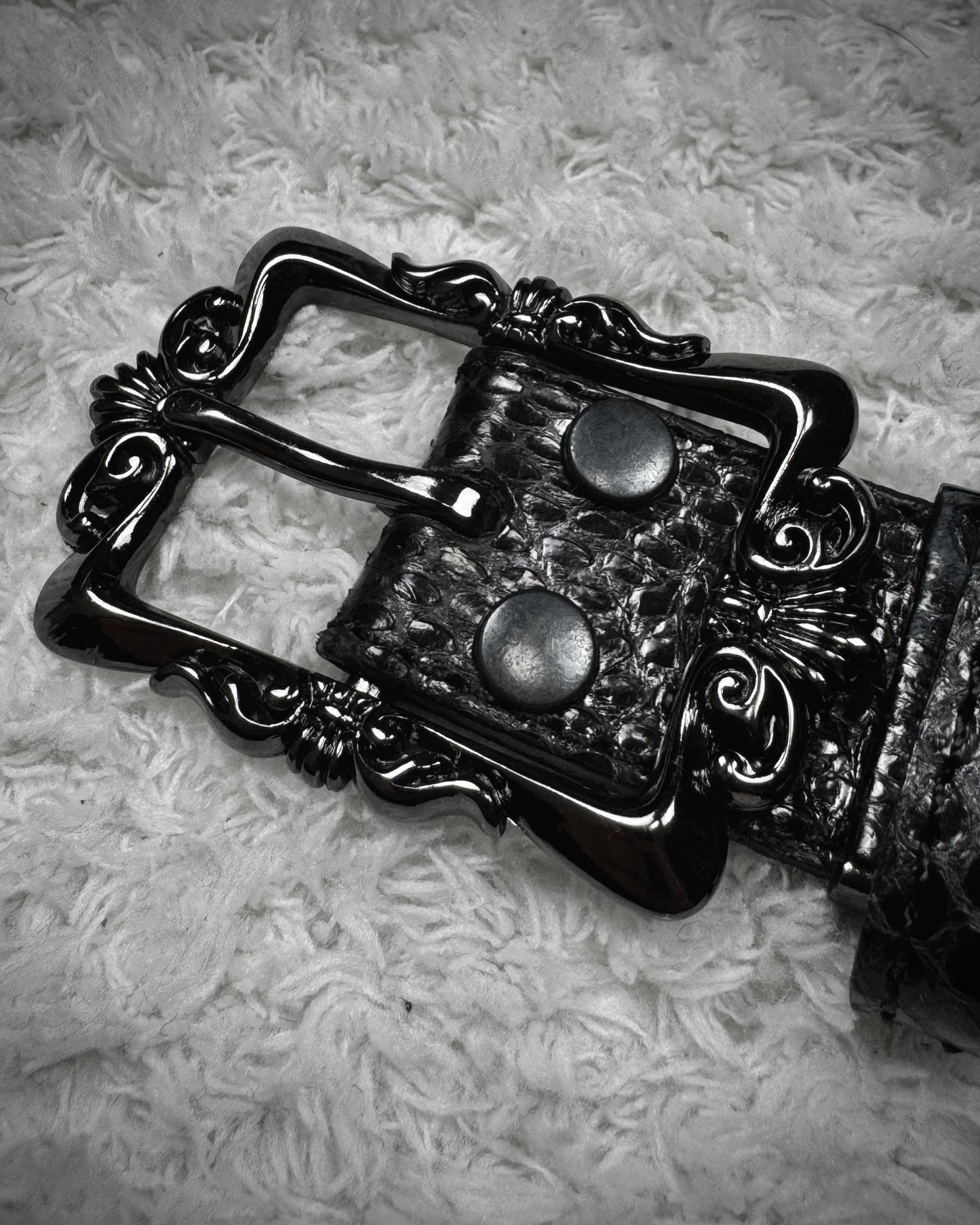 Diavlo Python Victorian Buckle Belt