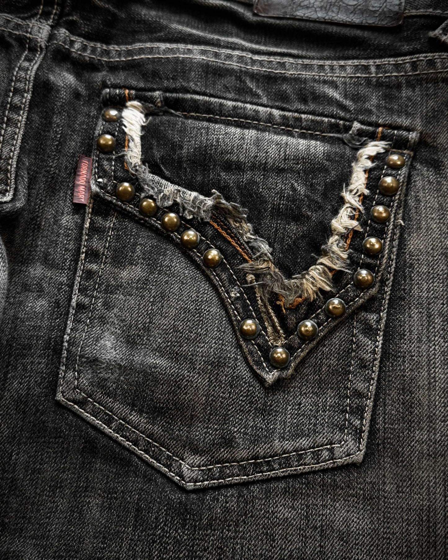Tornado Mart Spiral Fringe Western Flared Jeans