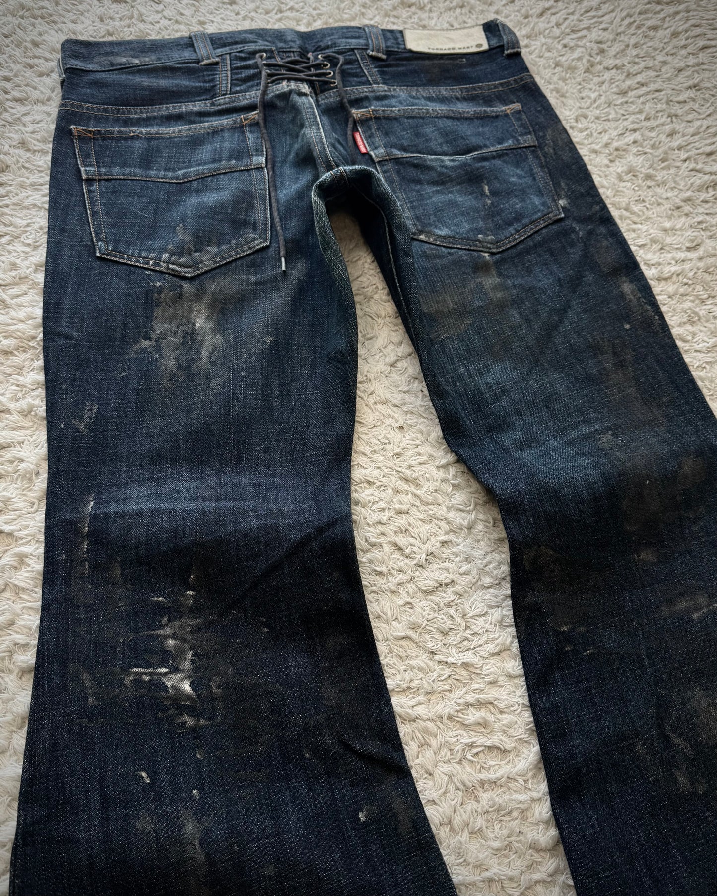 Tornado Mart Painter’s Lace Up Flared Denim