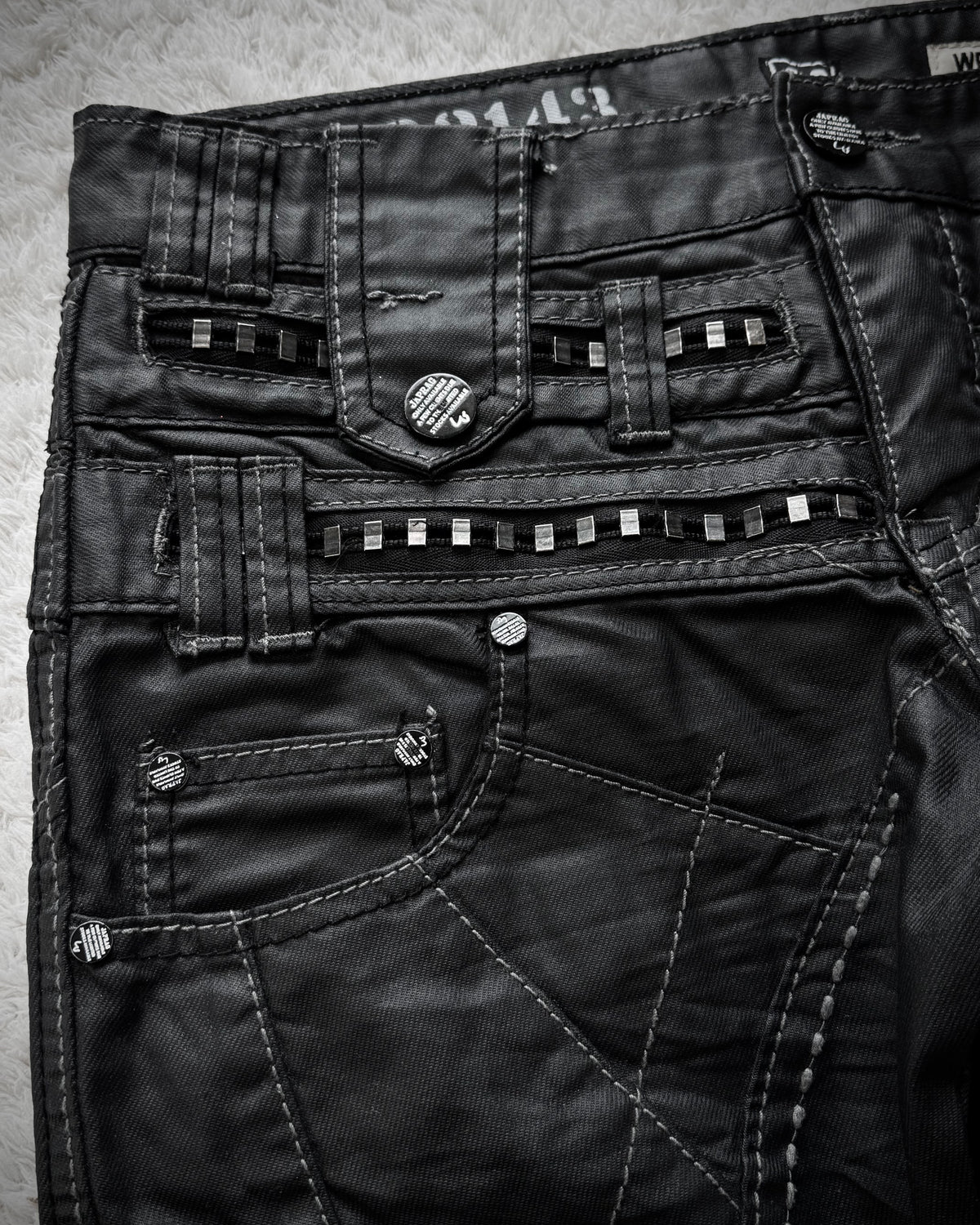 Japrag Denim Waxed Stapled Multi Panel Jeans