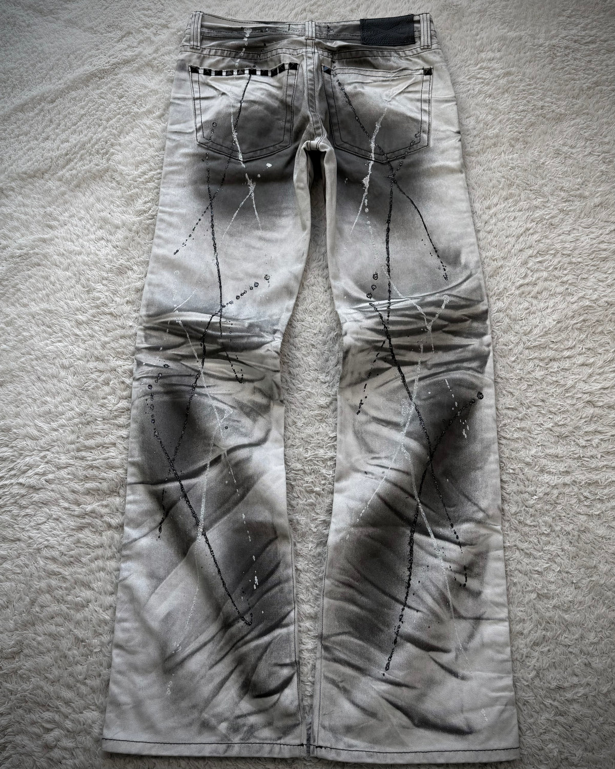 Xfrm Luster Splatter Clawmarks Studded Flared Jeans