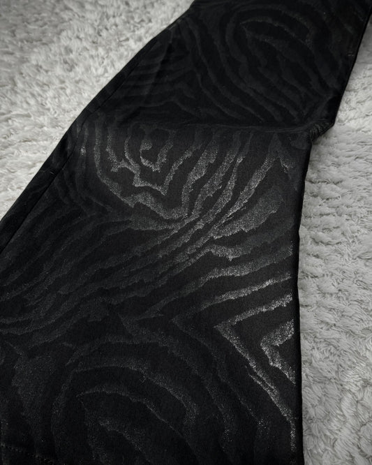 Tornado Mart Zebra Waxed Flared Pants