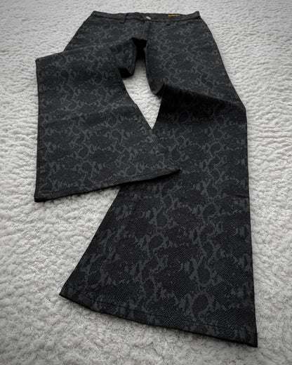 Bison Snakeskin Pattern Flared Pants