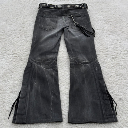 Tornado Mart Hidden Lace-Up Flared Jeans