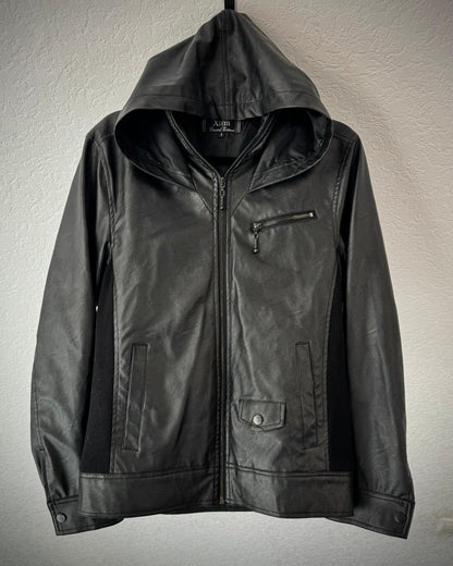 Xfrm Full Zip Hooded Faux Leather Jacket