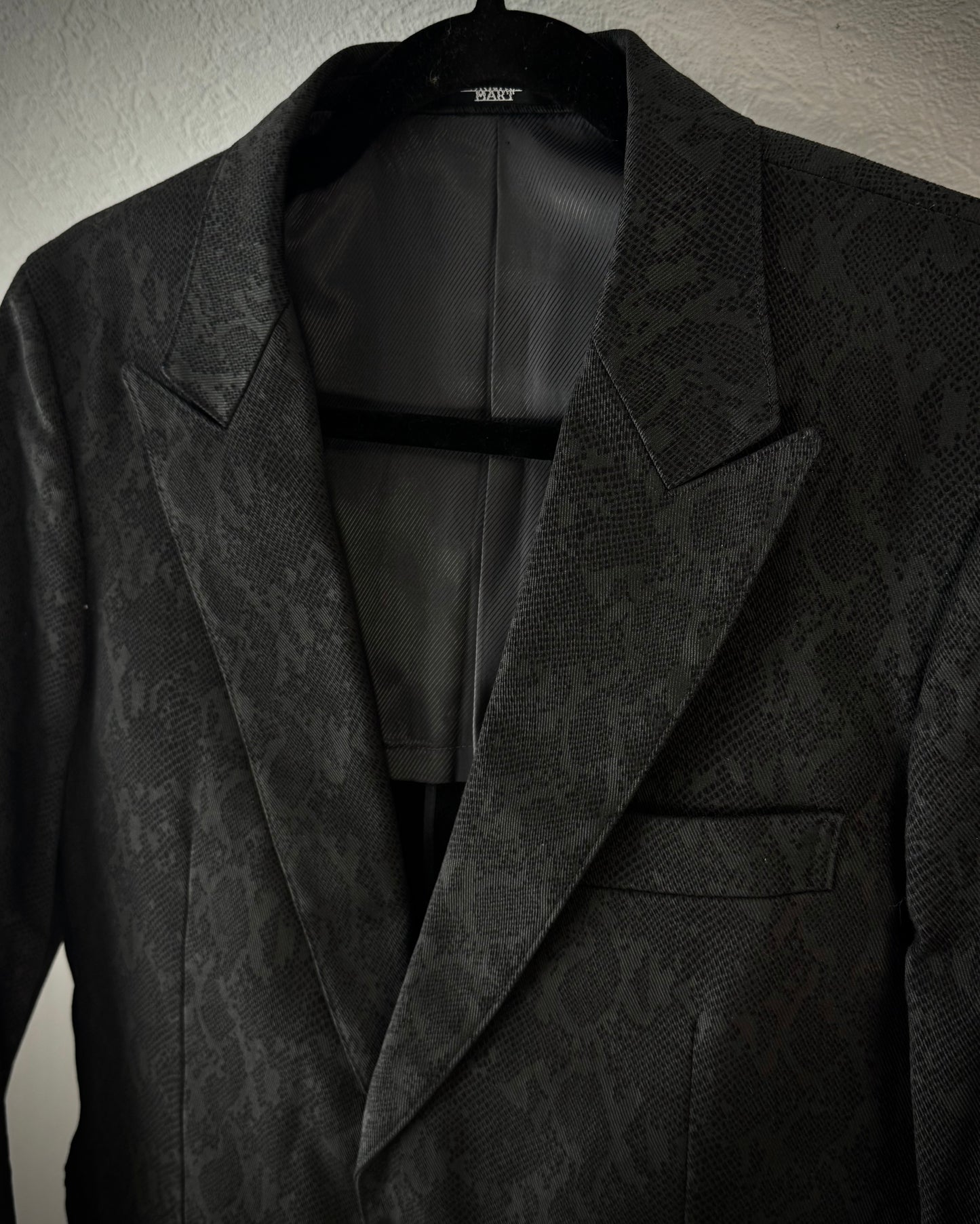 Tornado Mart Suit Python Pattern Blazer + Flared Pants Set