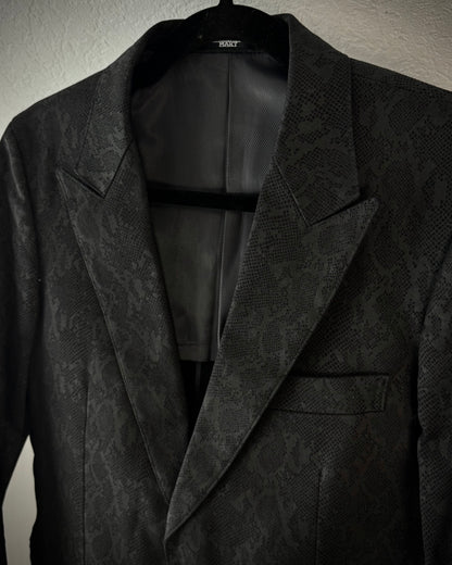 Tornado Mart Suit Python Pattern Blazer + Flared Pants Set
