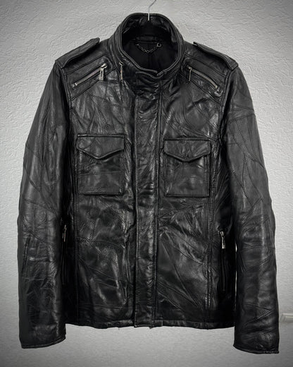 CAV-000 Scar Stitched Patchwork Leather Jacket