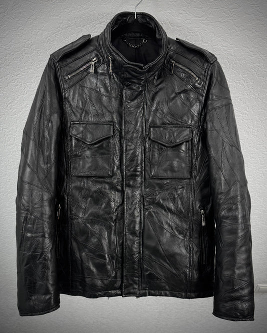 CAV-000 Scar Stitched Patchwork Leather Jacket