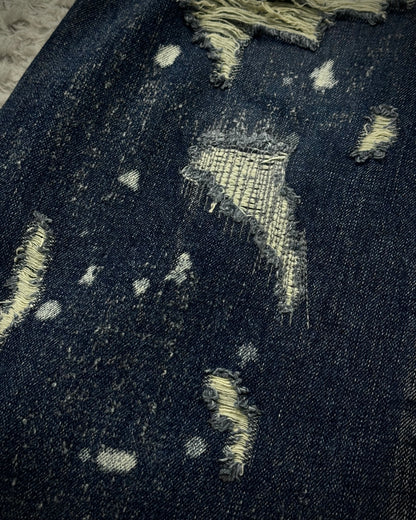Tornado Mart Stitch Repaired Distressing Clawmarks Flared Jeans