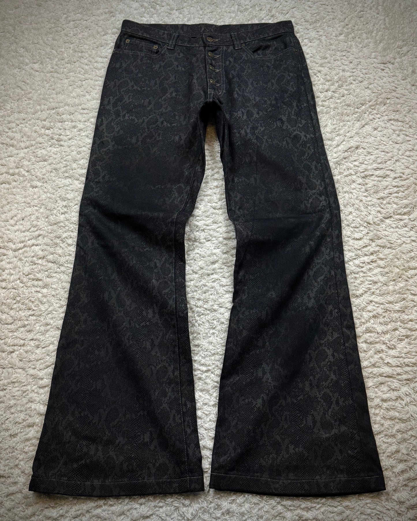 Tornado Mart Python Pattern Flared Pants