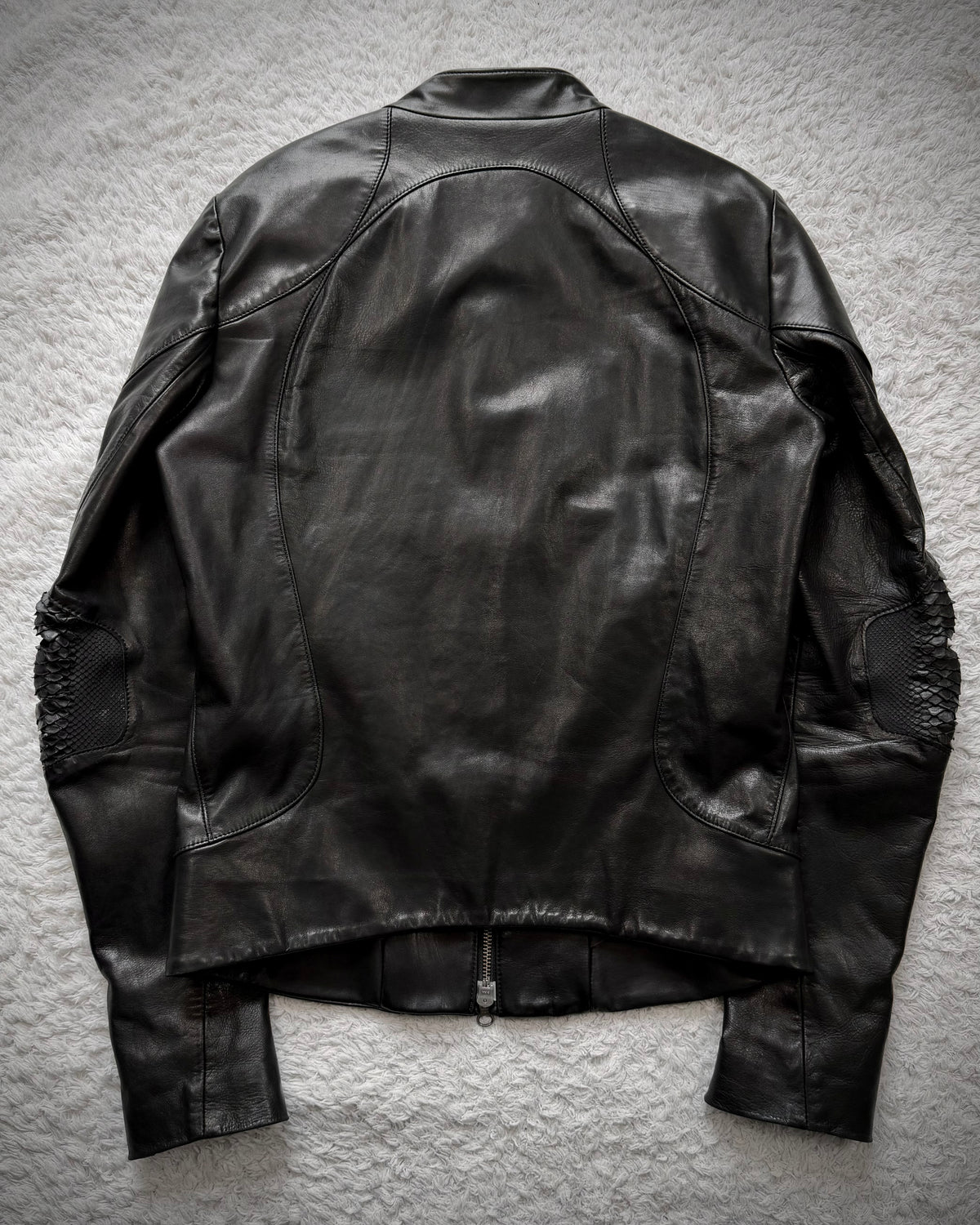 IfSixWasNine Python Elbow Horse Leather Jacket