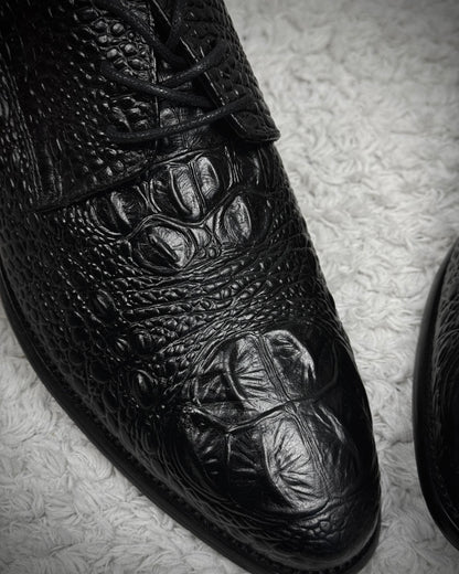 Barccini Depth Sculpted Crocodile Leather Dress Boots