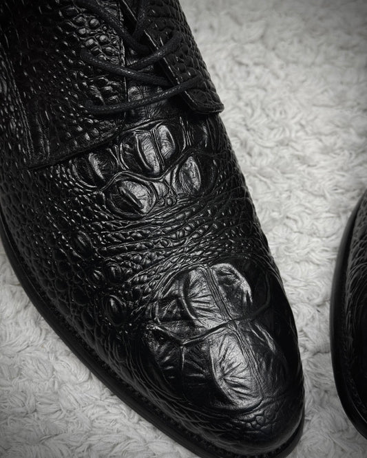 Barccini Depth Sculpted Crocodile Leather Dress Boots