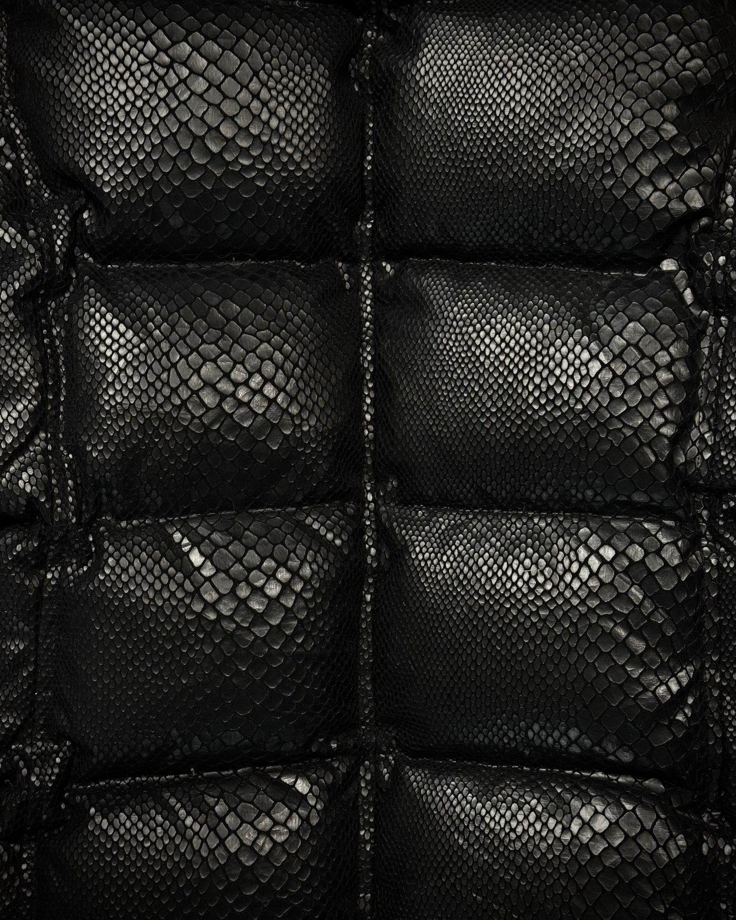 L7 Real Hip Python Luster Puffer Vest