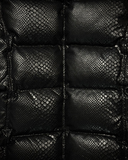 L7 Real Hip Python Luster Puffer Vest