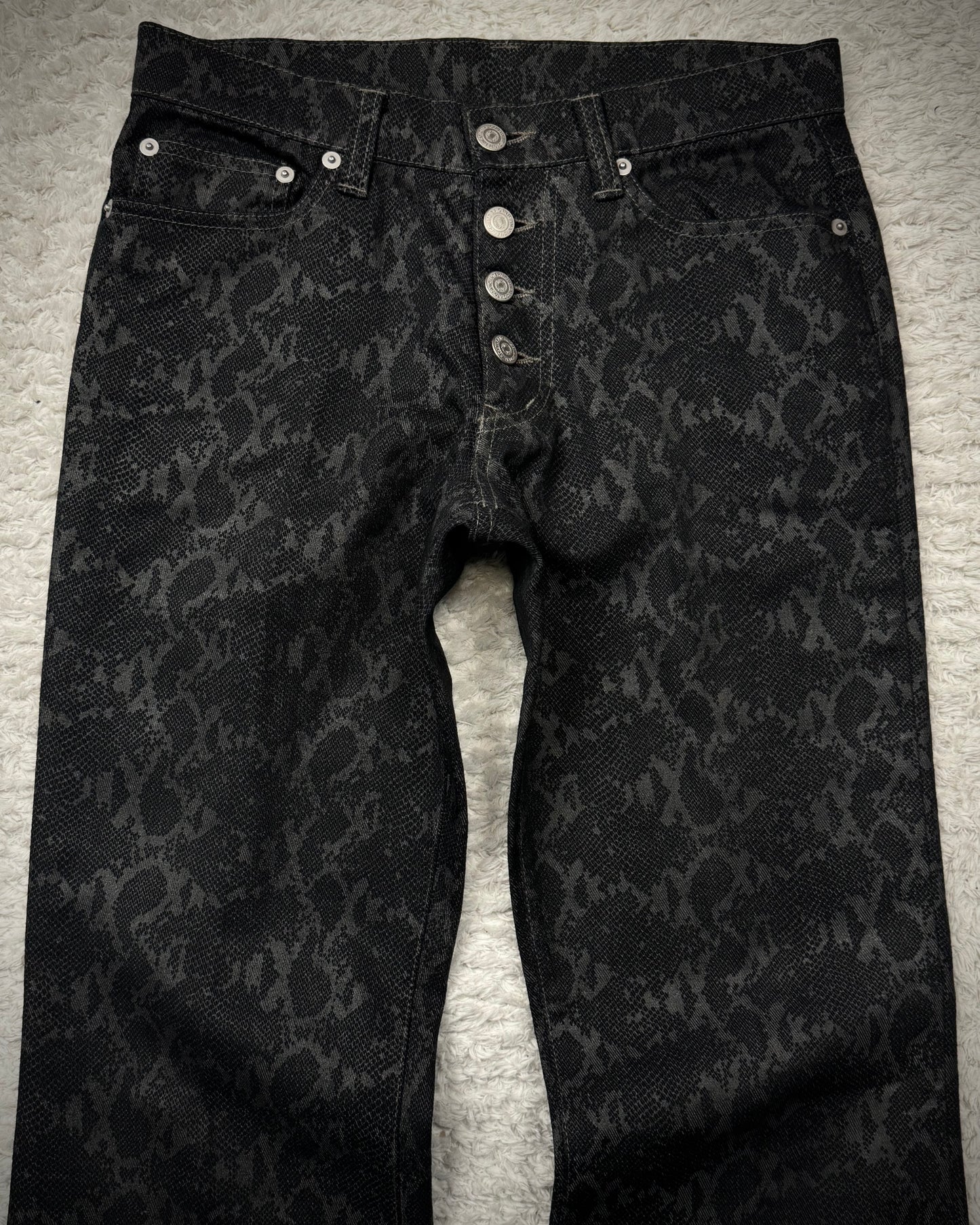 Tornado Mart Python Pattern Flared Pants