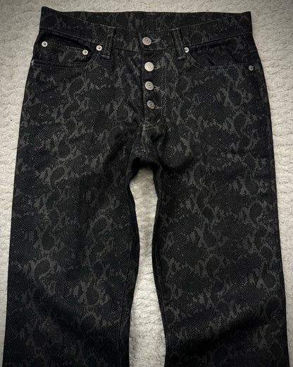 Tornado Mart Python Pattern Flared Pants
