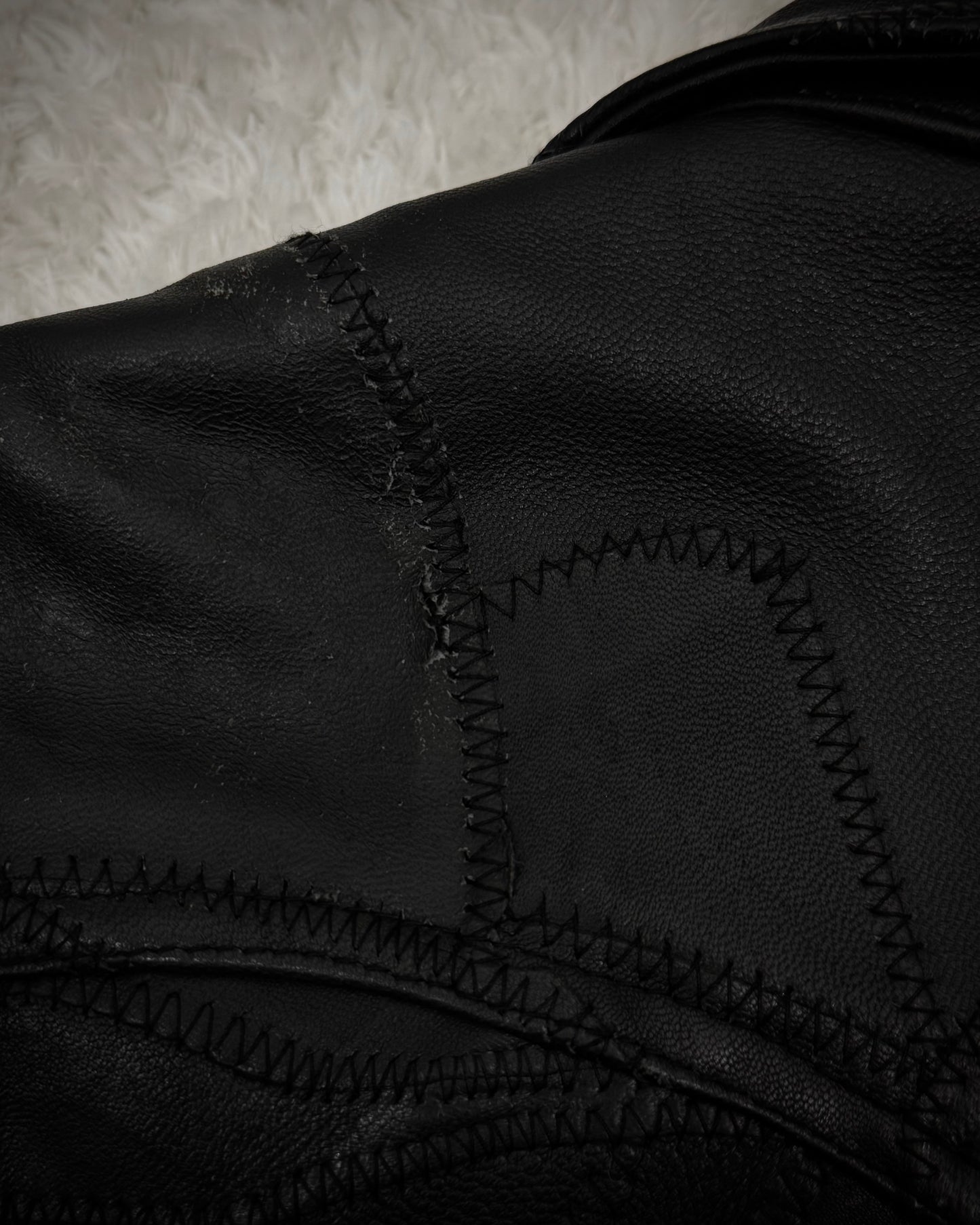 Hideaways Scar Stitched Leather Patchwork Jacket