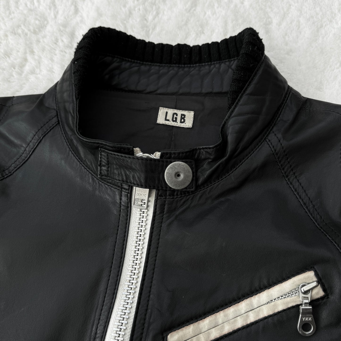 L.G.B. Bat Leather Rider Jacket