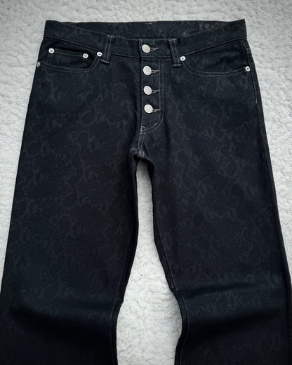 Tornado Mart Snakeskin Pattern Flared Pants