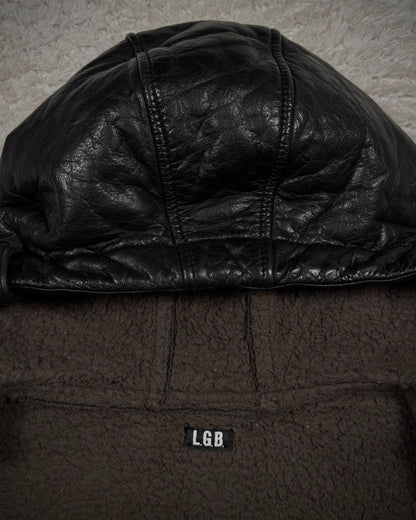L.G.B. Hooded Textured Leather Parka