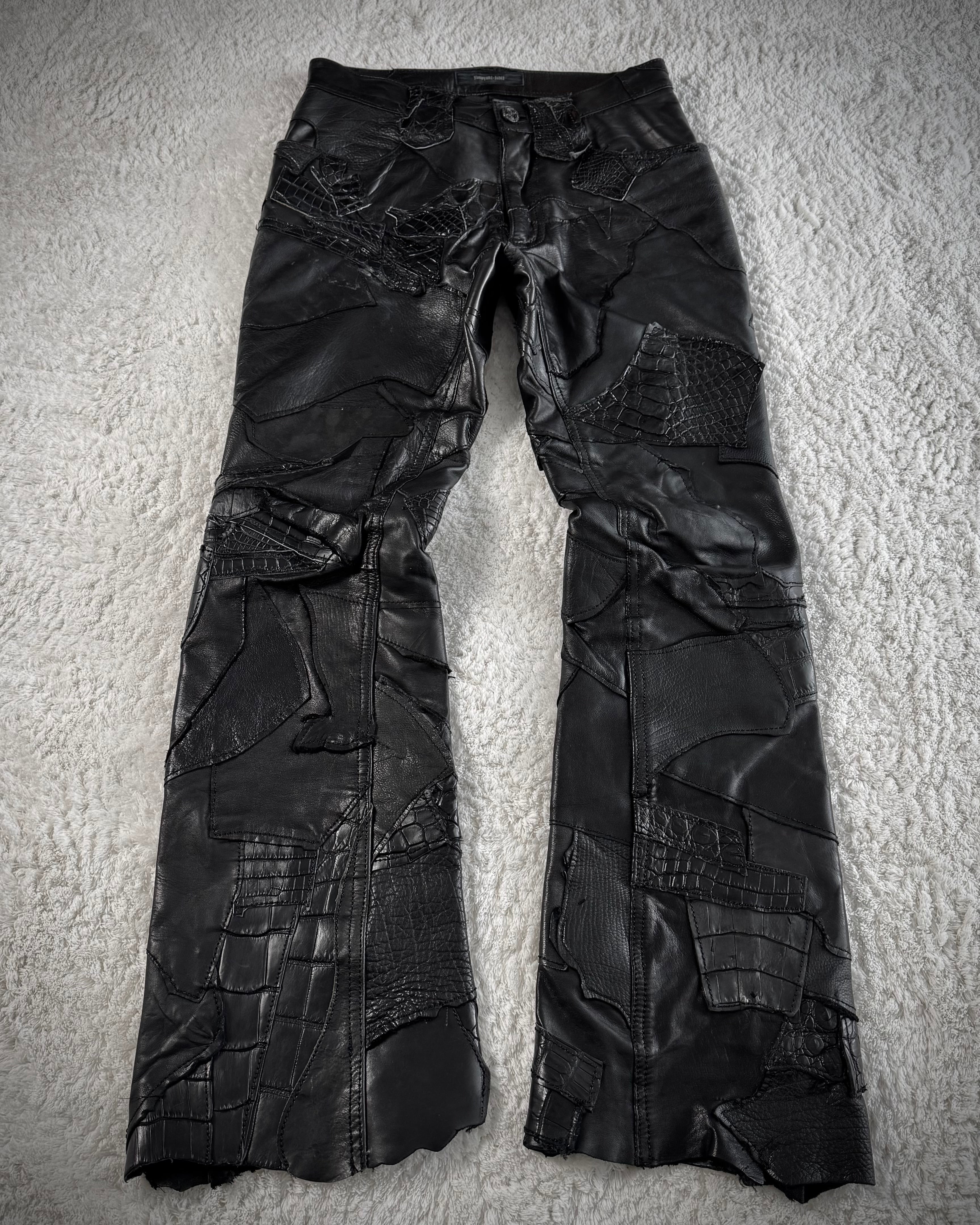 Yasuyuki Ishii Crocodile Leather Patchwork Flared Pants – Paroxa