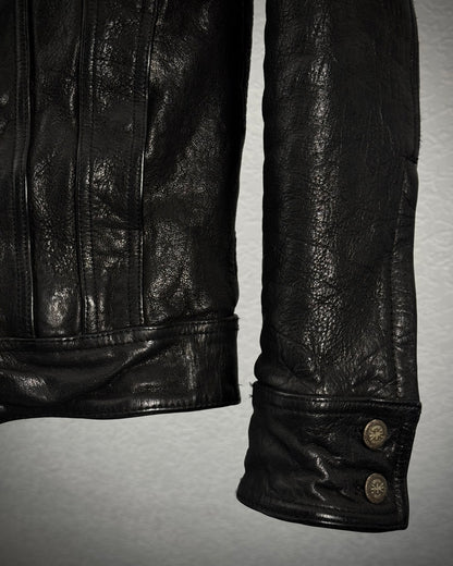 Jack Rose Skull Hardware Goatskin Leather Jacket