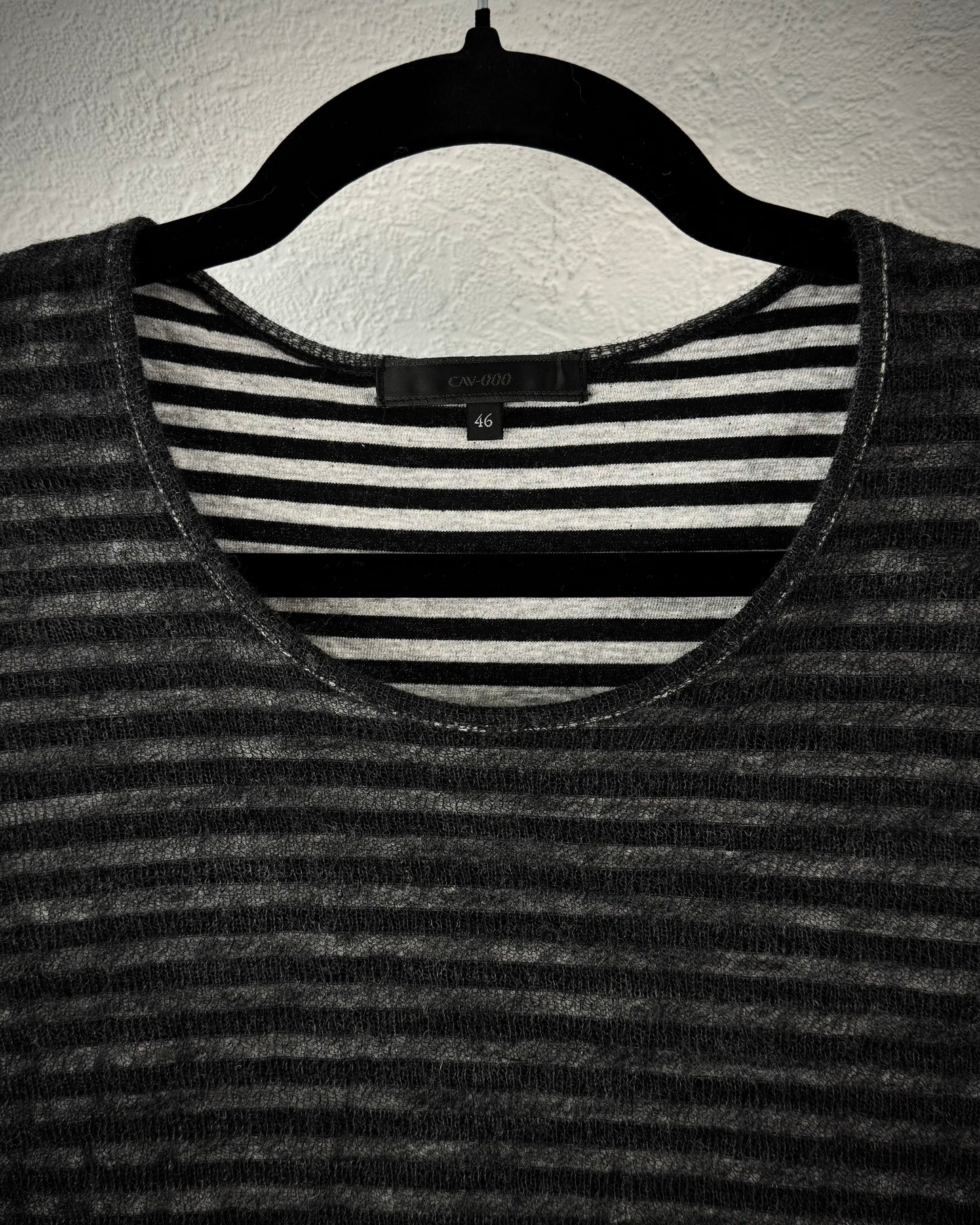 CAV-000 Double Layered Distressed Striped Longsleeve