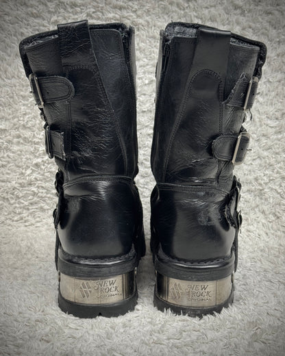 New Rock Steel Heel Leather Boots