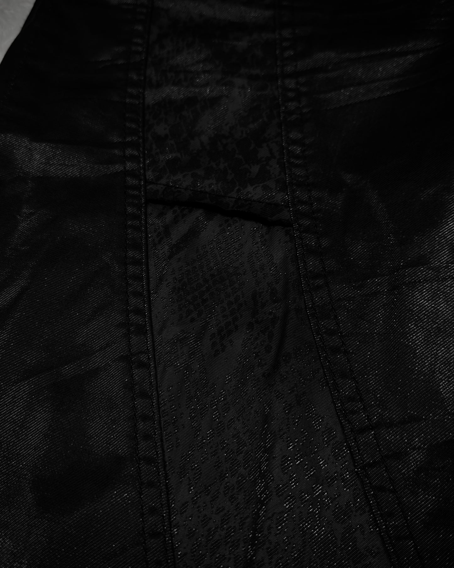 Tornado Mart Python Shimmer Coated Flared Pants