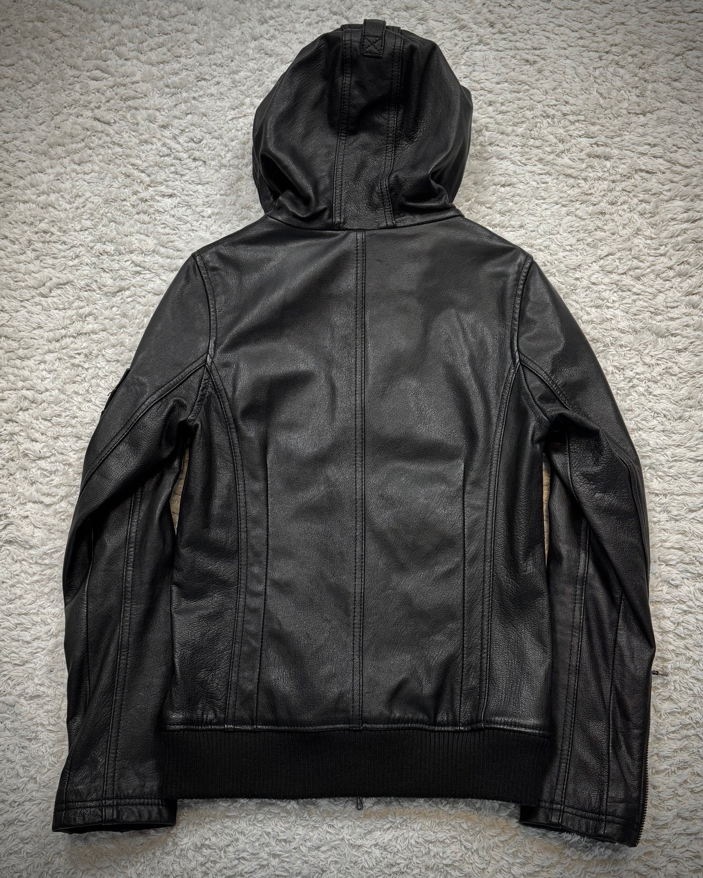 Fuga Asymmetrical Ninja Hooded Leather Jacket
