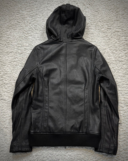 Fuga Asymmetrical Ninja Hooded Leather Jacket